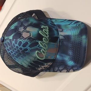 Cabelas Fish Scale Look Mesh Trucker Style Adjustable Snapback Hat